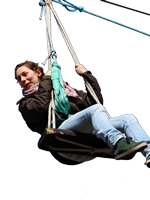 Sonja auf der Seilbahn